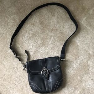 Coach Black Leather Cross Body Bag